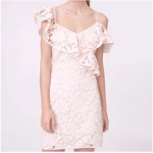 $288 New Club Monaco Nawale Pink & White Lace One Shoulder Dress SIZE 2 NWT